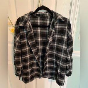 SHEIN Black and White Flannel